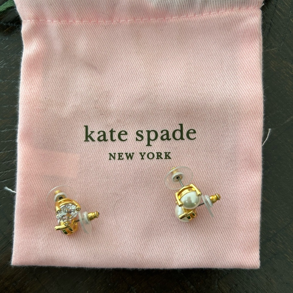 Kate Spade Kids Gold and Pearl Earrings - Picture 2 of 5